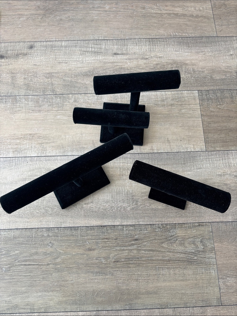 Black Velvet Jewelry T-Bar Display Stands - Set of 3